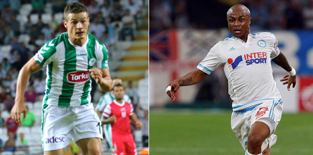 Sola Ayew, sağa Torje