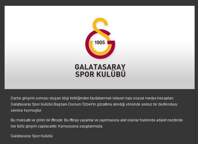 G.Saray'dan Dursun Özbek açıklaması - 1
