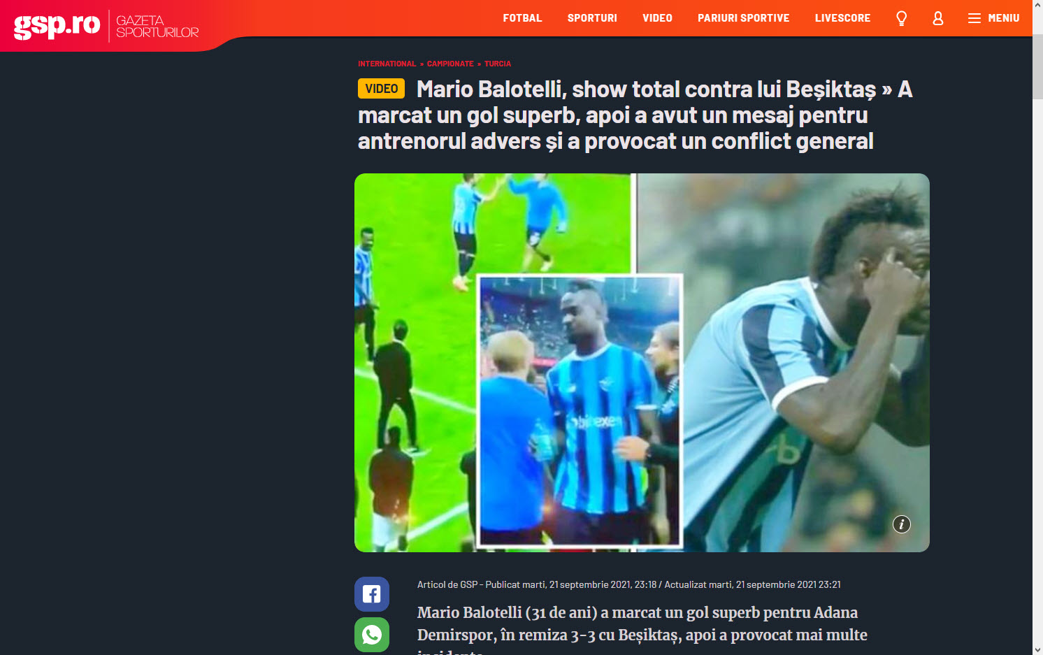 Mario Balotelli’nin hareketi dış basında büyük yankı uyandırdı! 8 yıl sonra intikamını aldı