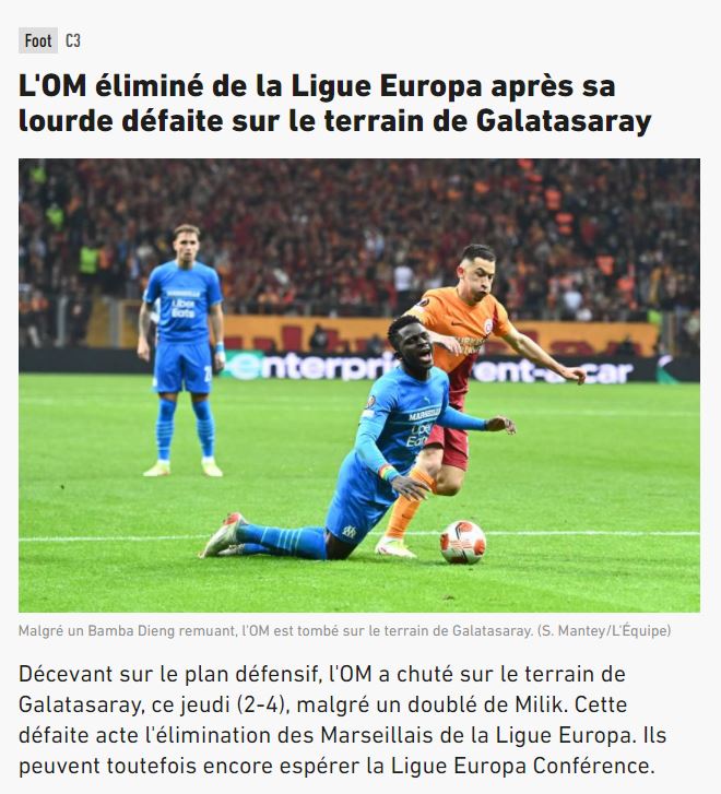 GALATASARAY HABERLERİ - Galatasaray - Marsilya maçı Fransa basınında manşetlere böyle alındı!