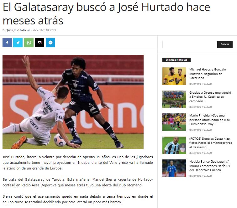 GALATASARAY TRANSFER HABERLERİ: Jose Hurtado’nun menajerinden flaş itiraf! Galatasaray...
