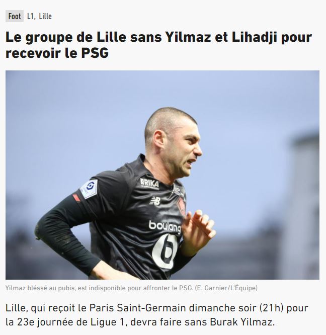SPOR HABERLERİ: Lille’in hocasından flaş karar! Burak Yılmaz PSG maçı kadrosuna alınmadı