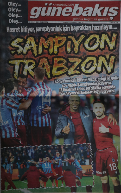 TRABZONSPOR HABERLERİ - Trabzon yerel basını da şampiyonluk ateşini yaktı!