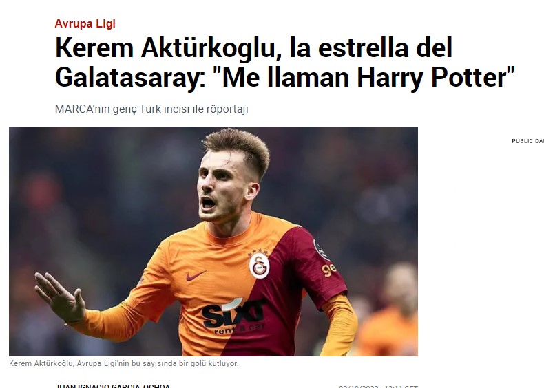 Kerem Aktürkoğlu İspanyol basınına konuştu: Bazen adımın Harry mi yoksa Kerem Potter mı olduğunu bilemiyorum