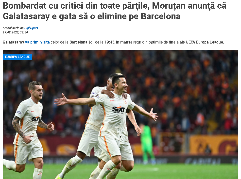 Galatasaraylı Olimpiu Morutan’dan flaş Barcelona maçı açıklaması: İmkansız değil!