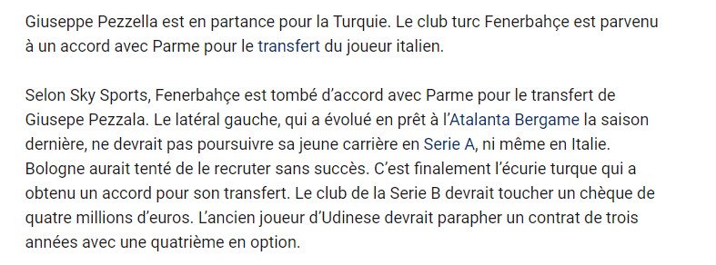 FENERBAHÇE TRANSFER HABERLERİ: Giuseppe Pezzella’da anlaşma tamam! İşte Parma’ya ödenecek bonservis bedeli