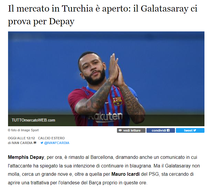 TRANSFER HABERİ: Galatasaray’ın Memphis Depay inadı! Mauro Icardi’nin ardından...