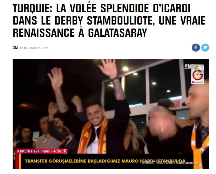 Galatasaraylı Icardi Beşiktaş derbisinin ardından dünya basınının manşetlerinde!
