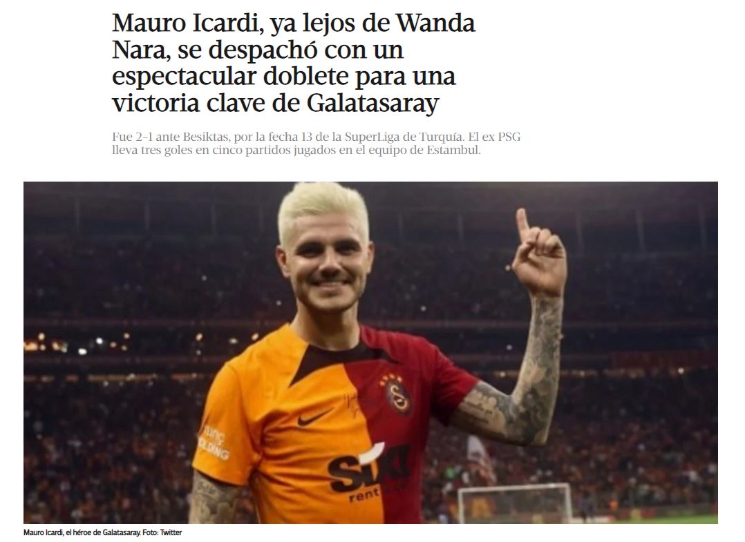 Galatasaraylı Icardi Beşiktaş derbisinin ardından dünya basınının manşetlerinde!