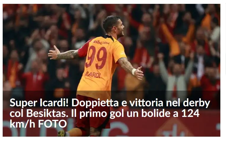 Galatasaraylı Icardi Beşiktaş derbisinin ardından dünya basınının manşetlerinde!