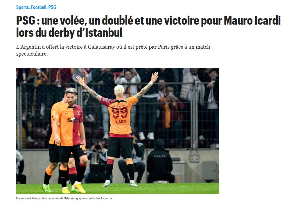 Galatasaraylı Icardi Beşiktaş derbisinin ardından dünya basınının manşetlerinde!
