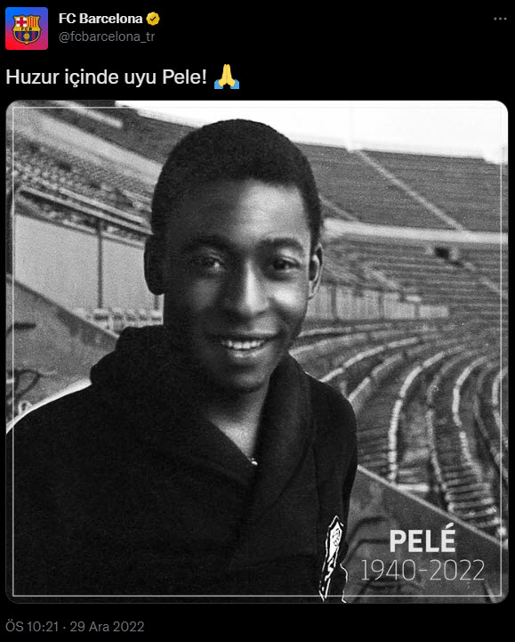 Spor camiası kayıtsız kalmadı! İşte Pele paylaşımları