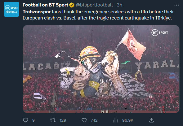 Trabzonspor Basel maçında koreografi dünya basınında geniş yer buldu!
