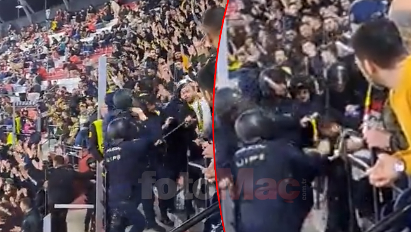 Sevilla Fenerbahçe maçında polislerde taraftara çirkin saldırı!