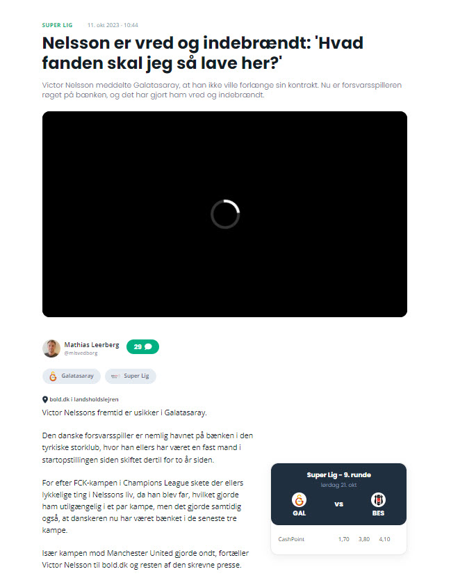 GALATASARAY HABERLERİ - Victor Nelsson yeni sözleşme teklifini reddetti! Sebebini açıkladı
