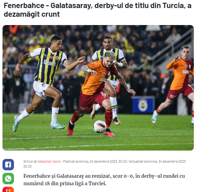 Dünya basını Fenerbahçe - Galatasaray derbisini değerlendirdi! İstanbul’da parti yok