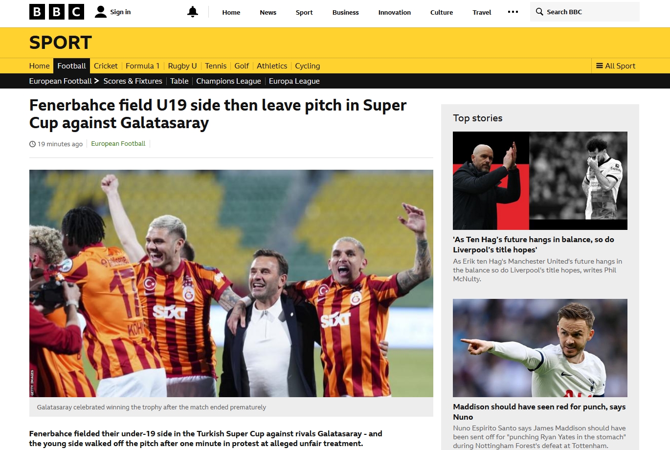 Süper Kupa finali Avrupa’da manşetlerde! İşte yazılanlar...