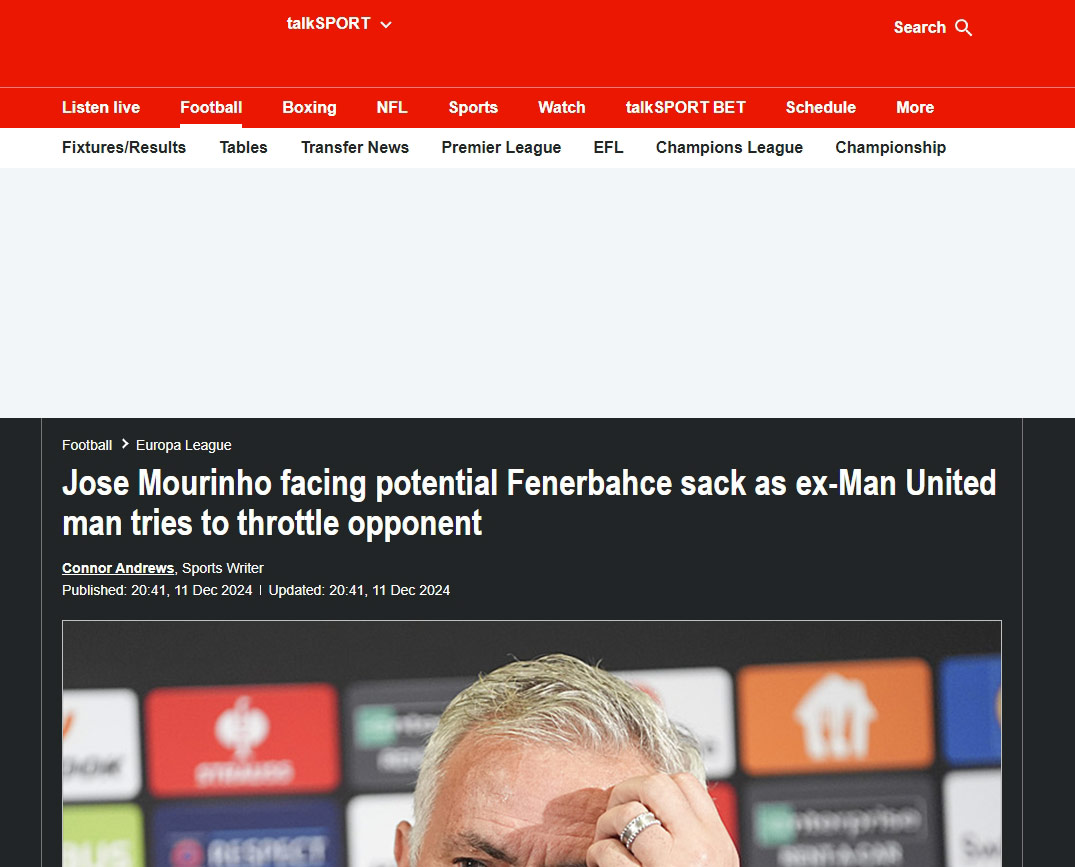 Yabancı basından Jose Mourinho için ’kovulma’ iddiası!