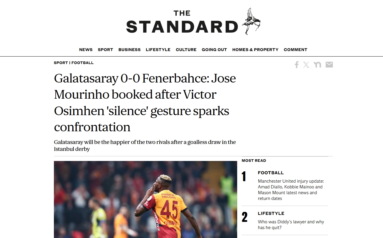 Galatasaray-Fenerbahçe derbisi dış basına da yansıdı!
