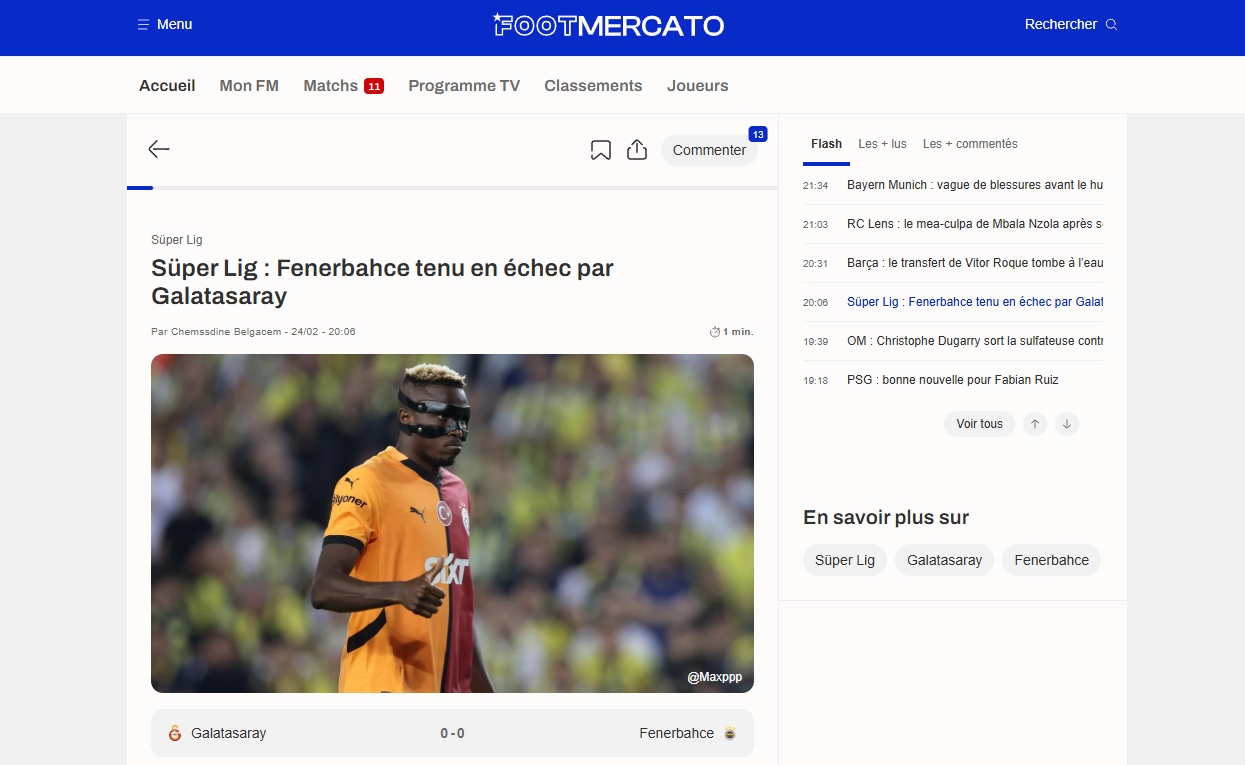 Galatasaray-Fenerbahçe derbisi dış basına da yansıdı!