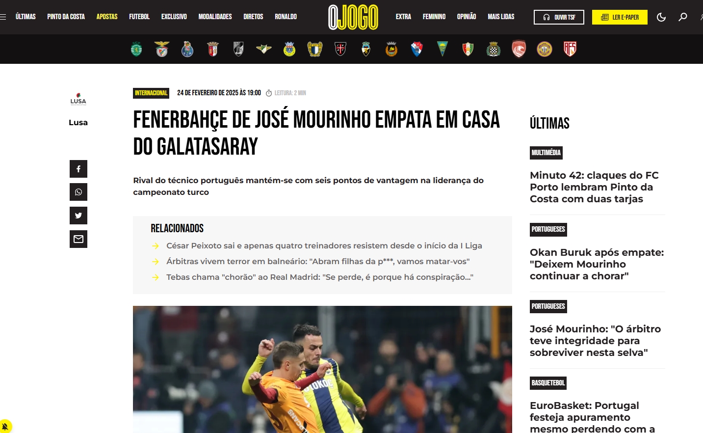 Galatasaray-Fenerbahçe derbisi dış basına da yansıdı!