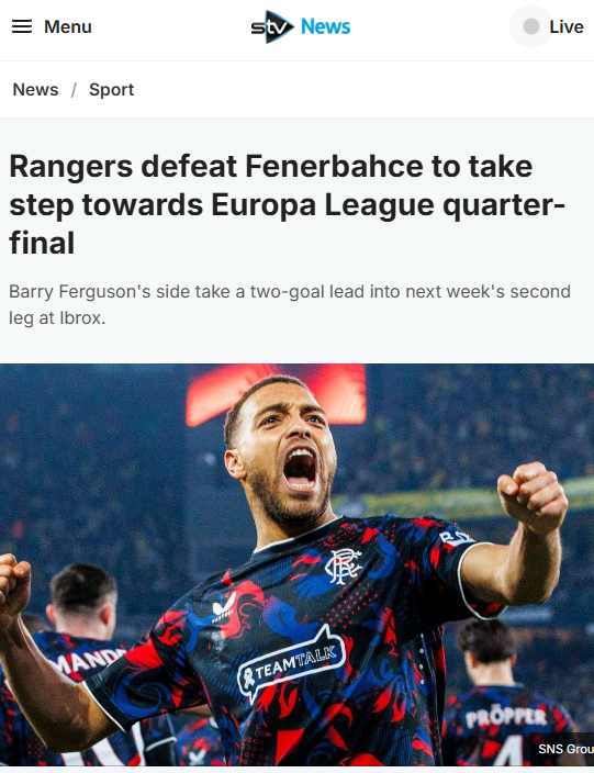 Rangers’ın Fenerbahçe galibiyeti İskoç basınında! ’Jose Mourinho’yu şaşkına çevirdi’