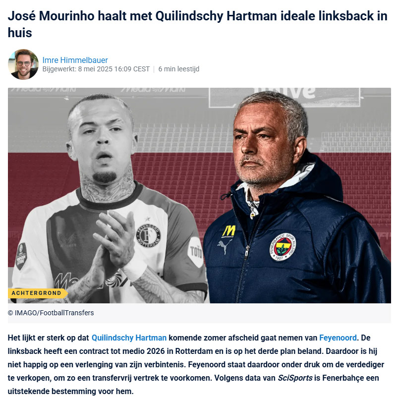 Jose Mourinho onu istedi! Fenerbahçe’nin yeni sol beki Hollanda’dan