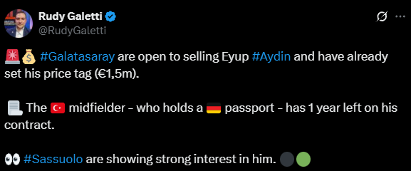 TRANSFER HABERLERİ | Galatasaray’dan flaş Eyüp Aydın kararı! İşte beklenen bonservis bedeli