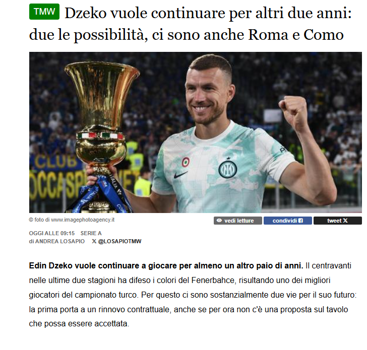 FENERBAHÇE TRANSFER HABERİ | Edin Dzeko’ya eski kulübü talip oldu! İtalyan basını duyurdu