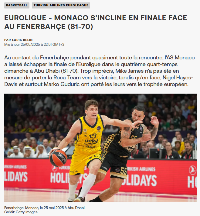 Fenerbahçe’nin galibiyeti manşetlerde! Monaco’nun hayalini yerle bir etti