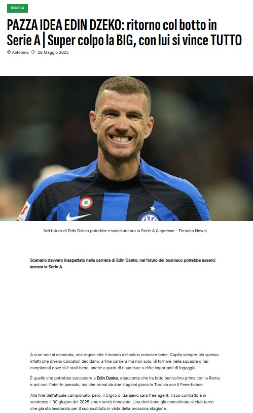 FENERBAHÇE TRANSFER HABERLERİ | Edin Dzeko’nun yeni adresini duyurdular!