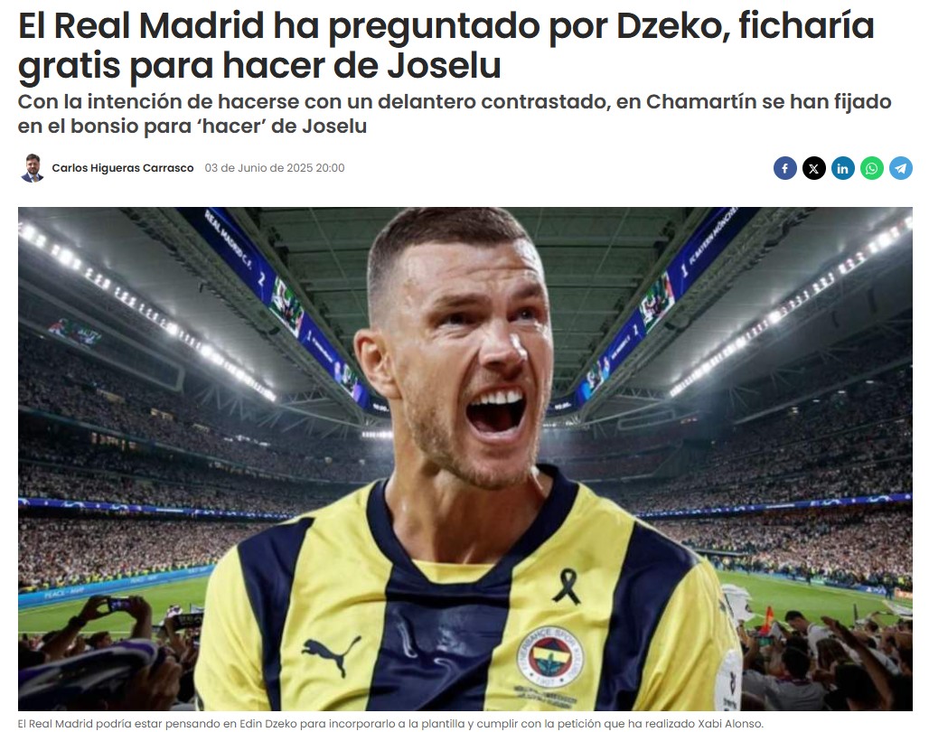 FENERBAHÇE HABERİ - Edin Dzeko hakkında flaş transfer iddiası! Dünya devinin gündeminde