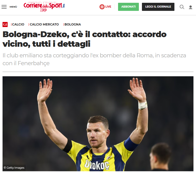 TRANSFER HABERLERİ | Edin Dzeko o takımla anlaşmaya çok yakın!