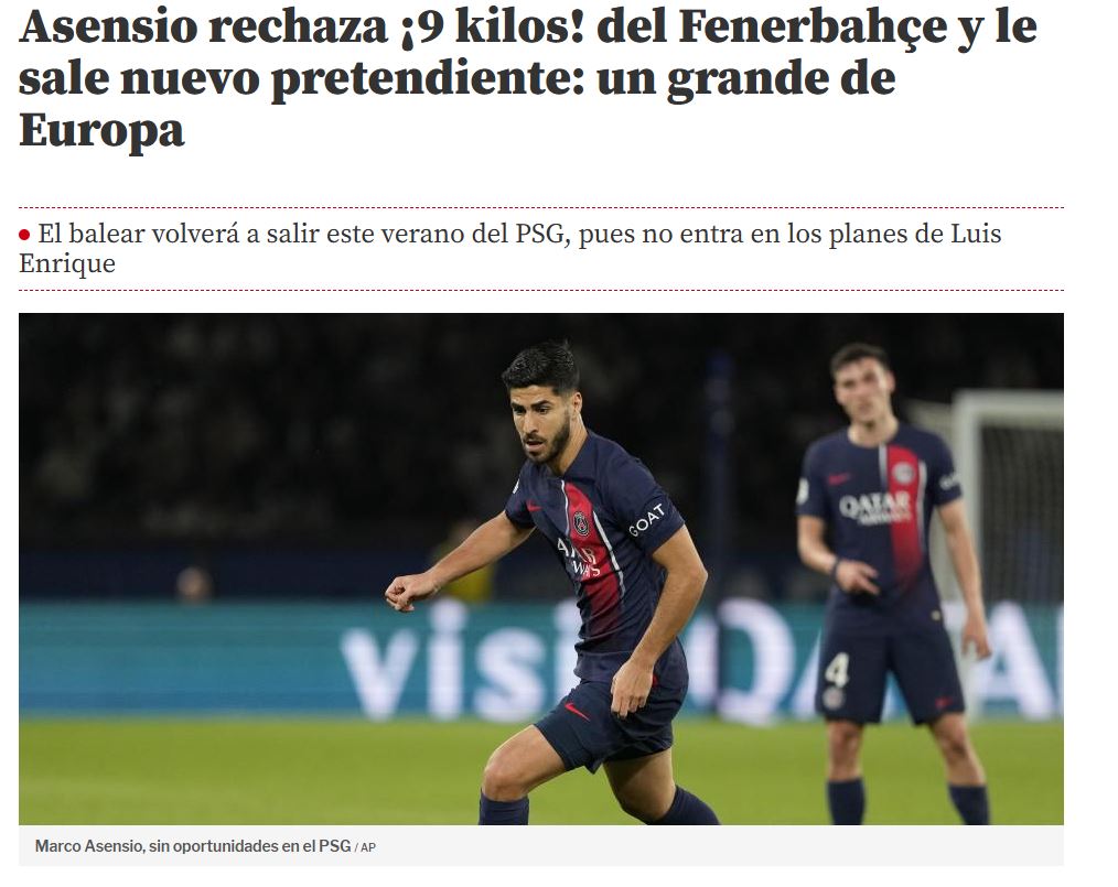 Marco Asensio’dan Fenerbahçe’ye transfer yanıtı!