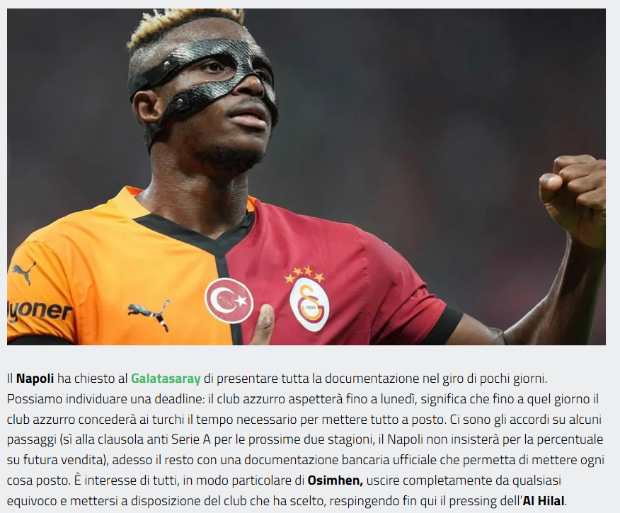 TRANSFER HABERLERİ | Galatasaray Osimhen’i o tarihte açıklayacak! İtalyan gazeteci duyurdu