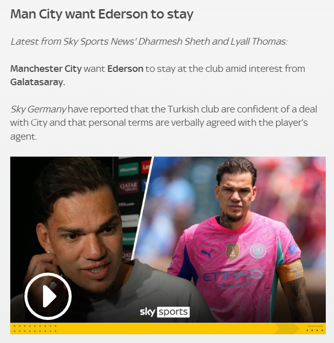Galatasaray’a Ederson transferinde üzen haber!