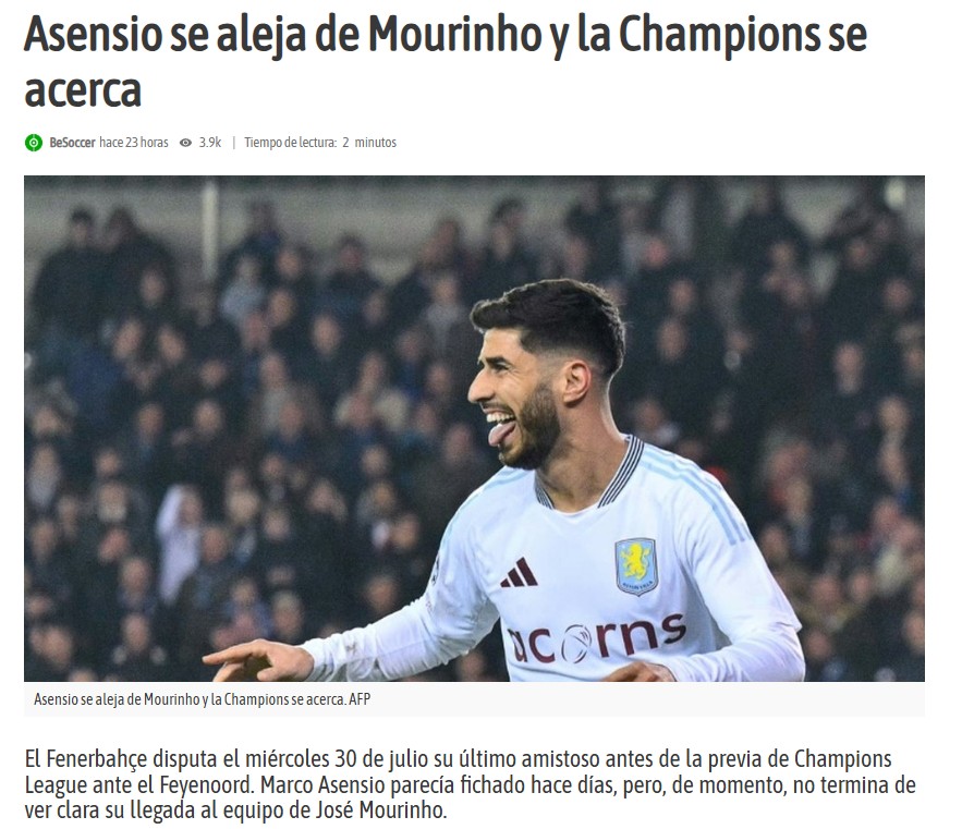 Asensio’dan flaş transfer kararı! Fenerbahçe...