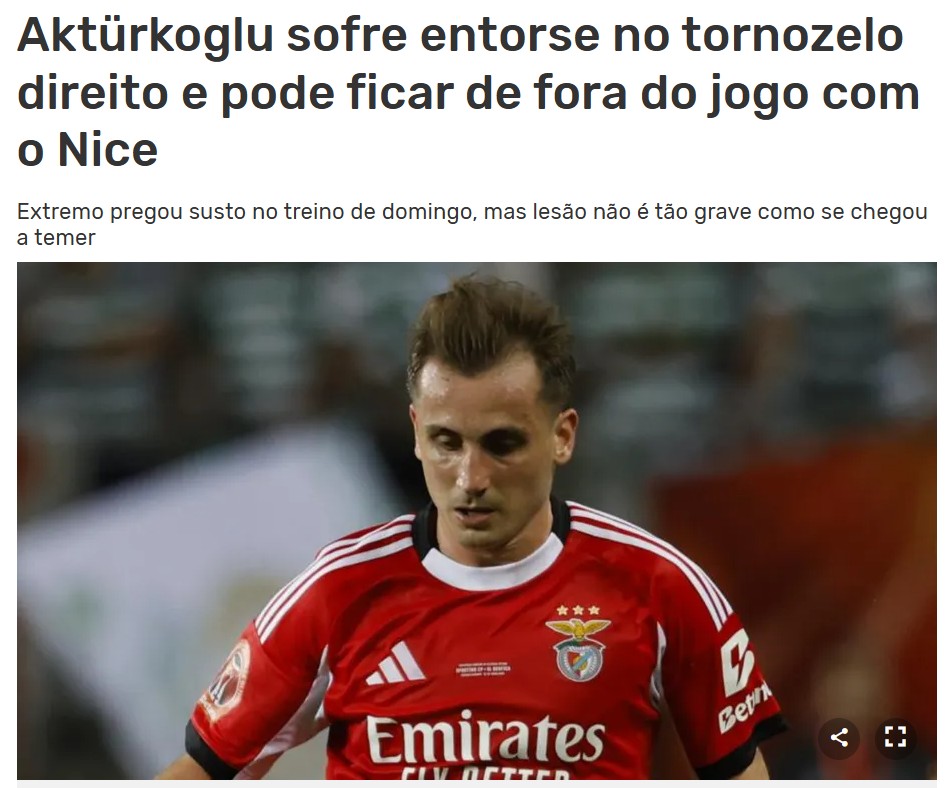 Benfica’ya Kerem Aktürkoğlu’ndan kötü haber! Çarşamba günü...