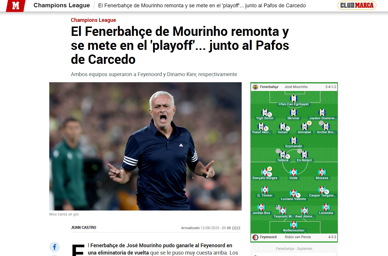 Dış basından flaş manşet: Mourinho, Van Persie’ye ders verdi!