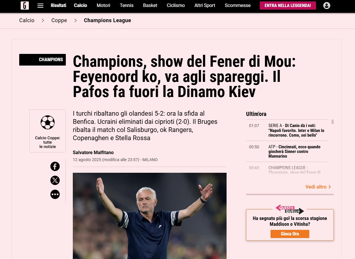 Dış basından flaş manşet: Mourinho, Van Persie’ye ders verdi!