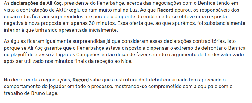 Benfica’dan F.Bahçe’ye Kerem Aktürkoğlu cevabı!