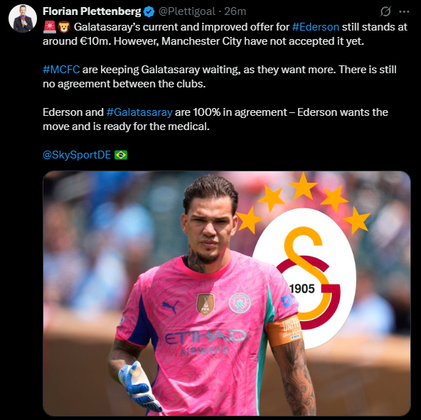 TRANSFER HABERİ - Galatasaray’da Ederson bekleyişi! Yüzde 100 anlaşma sağlandı