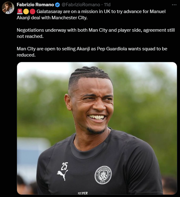 Galatasaray’da Manuel Akanji gelişmesi!