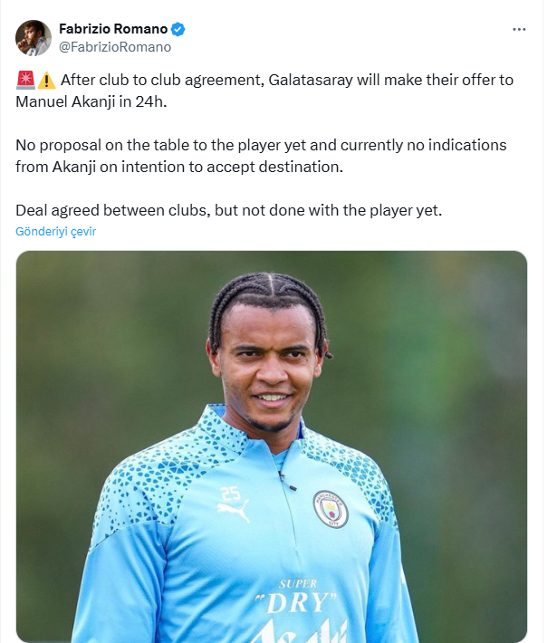 TRANSFER HABERİ: Manuel Akanji’den transfer iddialarına flaş yanıt! Galatasaray istiyordu