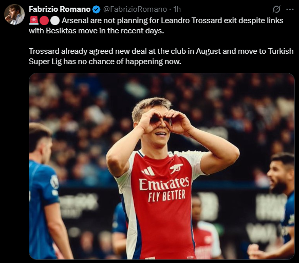 TRANSFER HABERİ: Arsenal’dan Trossard kararı! Beşiktaşlıları üzen haber