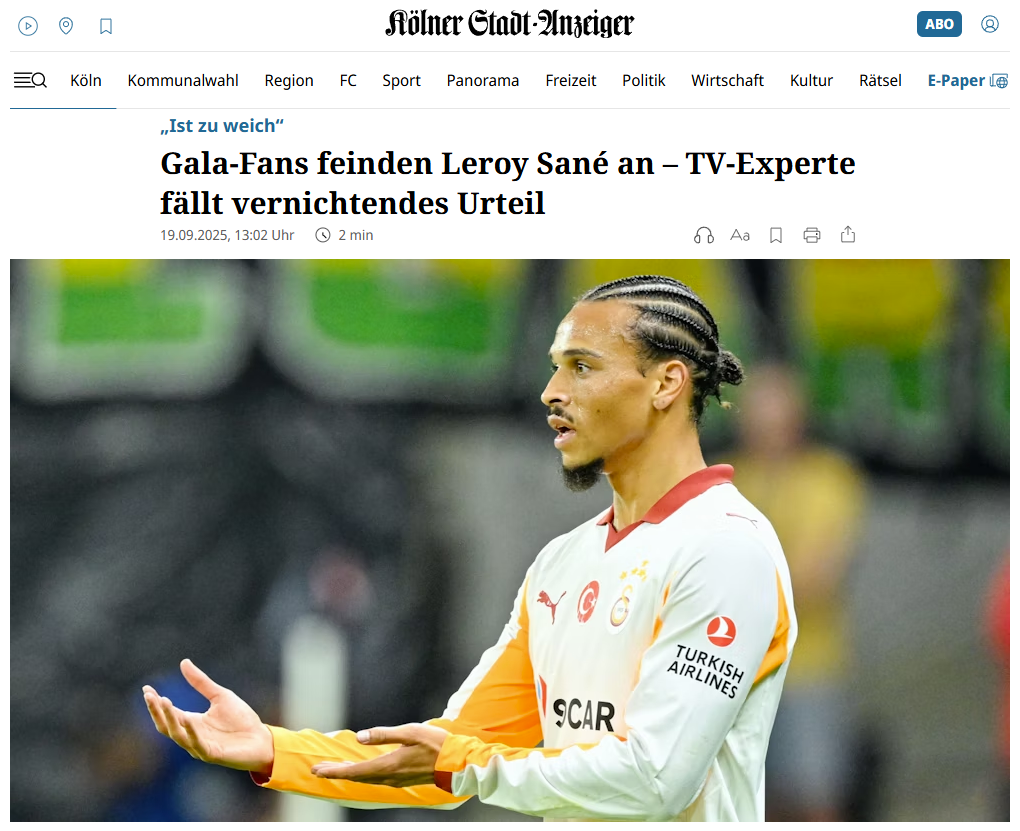 Galatasaray’da Leroy Sane’ye büyük tepki! E. Frankfurt maçı sonrası...