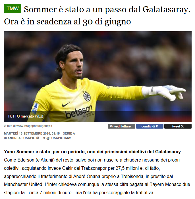 TRANSFER HABERİ: Yann Sommer Galatasaray’a çok yakındı!