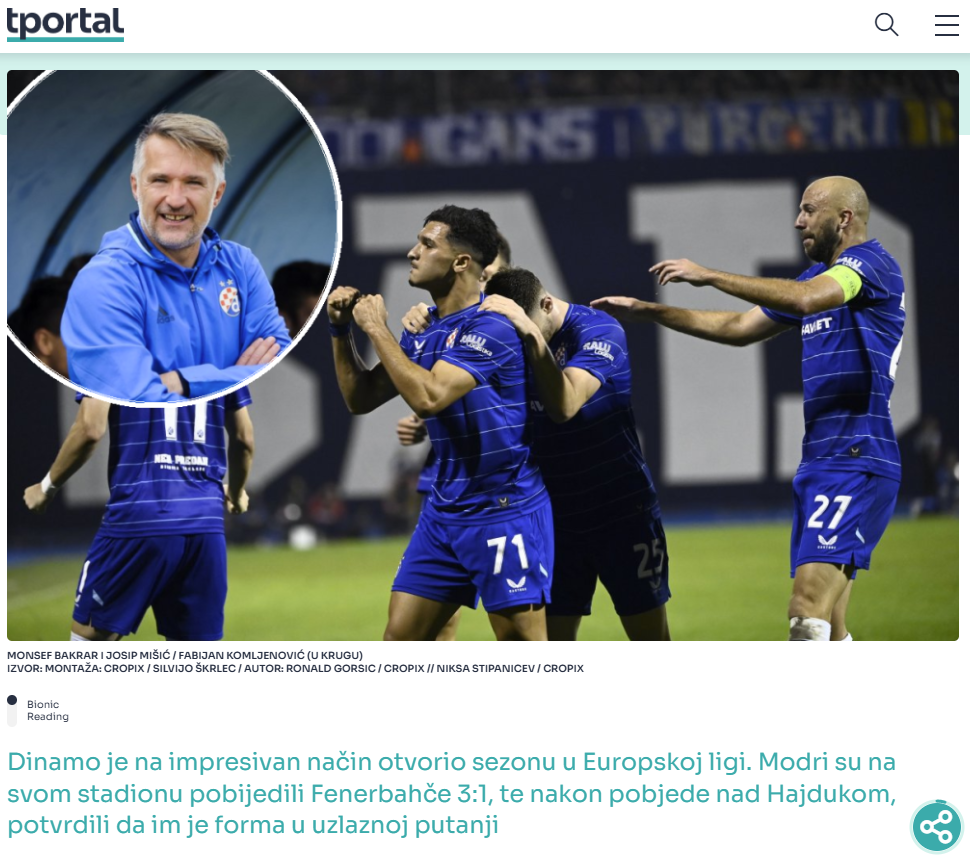 Hırvat basınından Dinamo Zagreb-Fenerbahçe maçı değerlendirmeleri