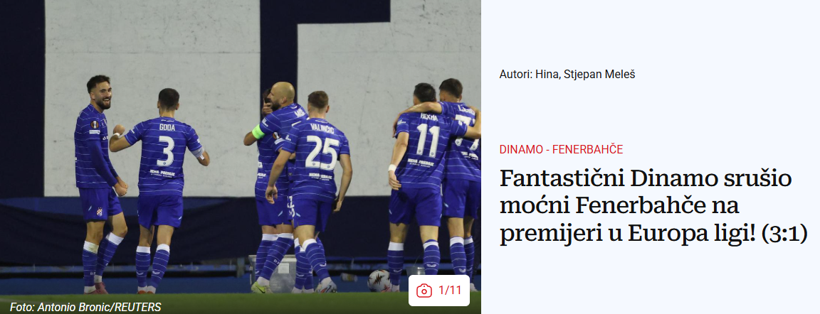 Hırvat basınından Dinamo Zagreb-Fenerbahçe maçı değerlendirmeleri