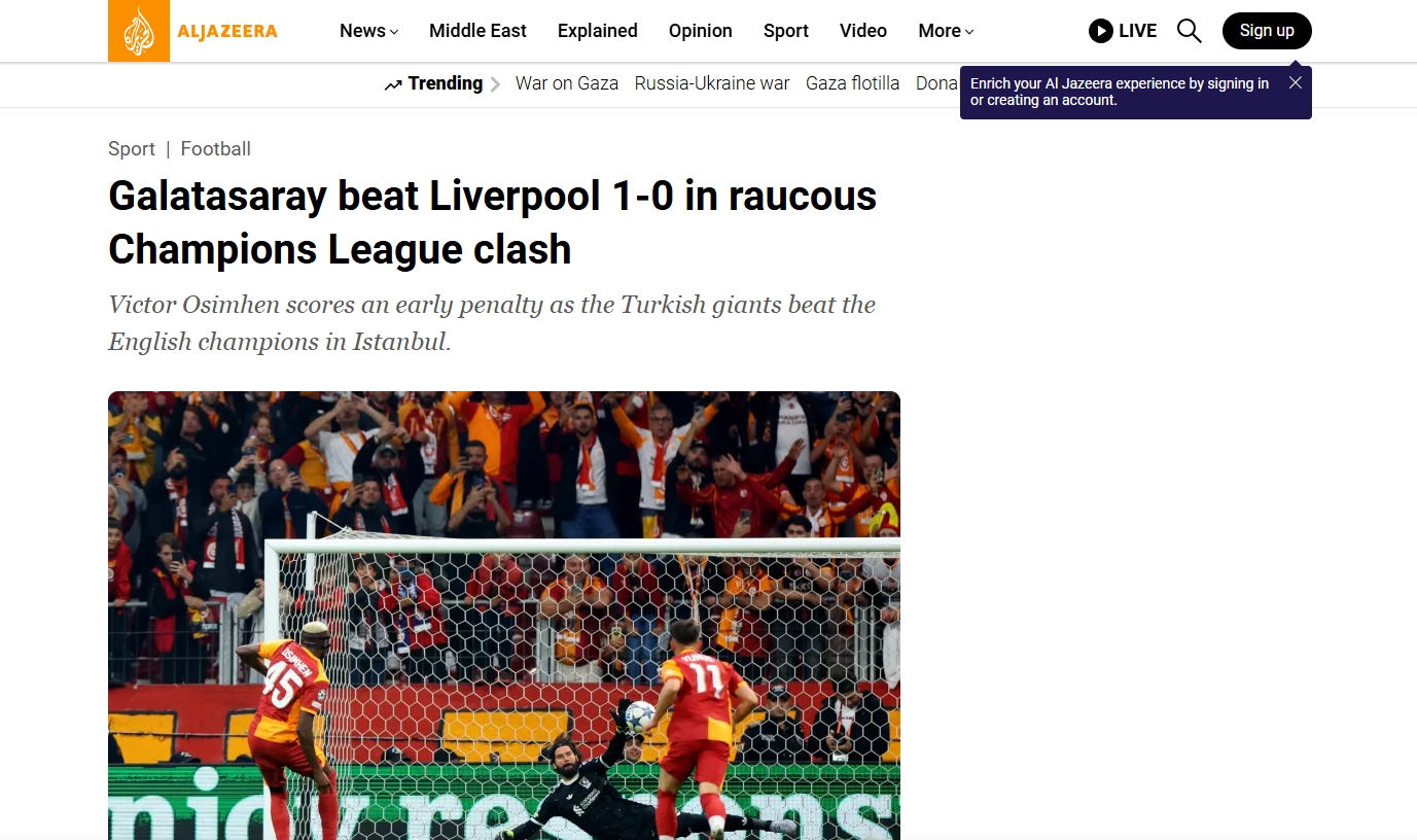 Galatasaray’ın Liverpool galibiyeti sonrası flaş manşet: Cehennem gibi...
